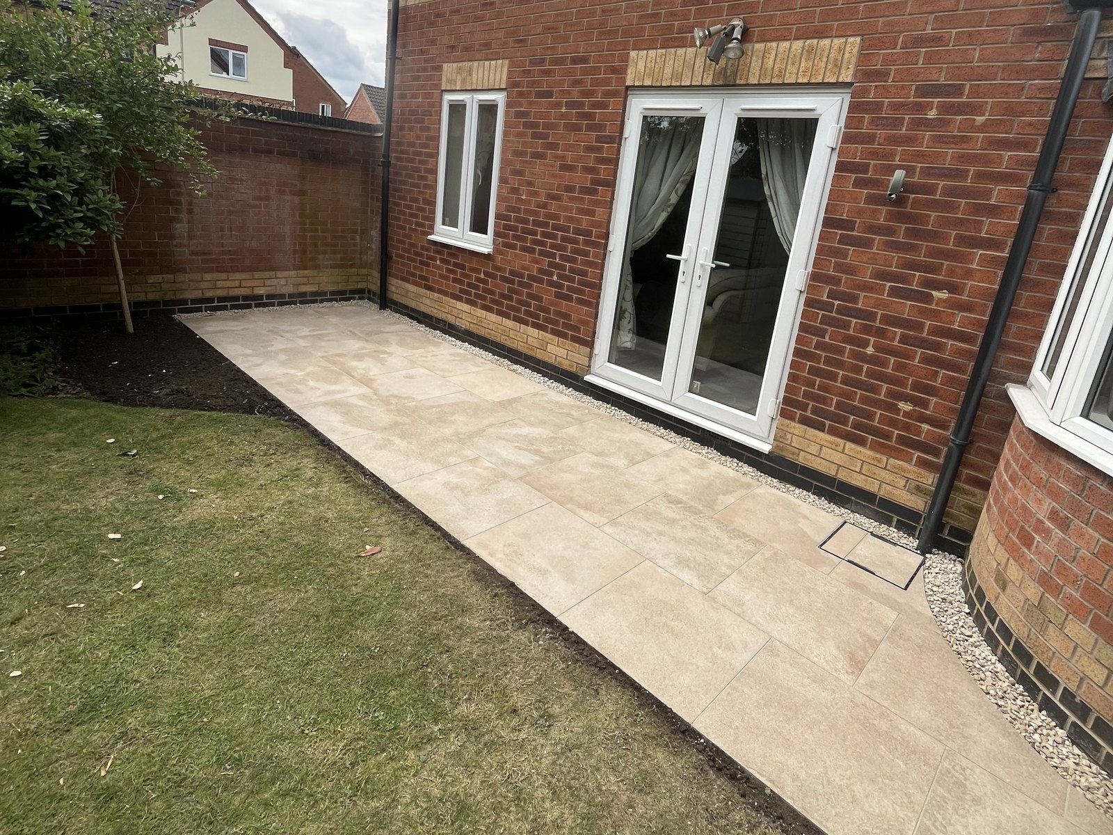 New patio and lawn outdoor living area